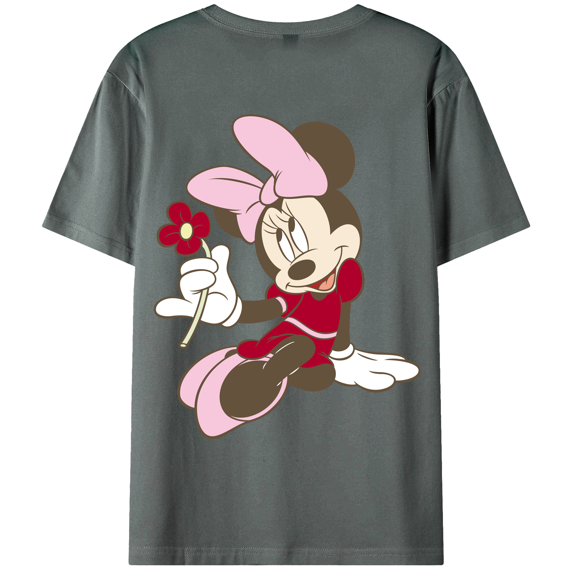 ミッキーマウス Mickey Mouse 綿100％ メンズ半袖Tシャツ（バックプリント） 通気性